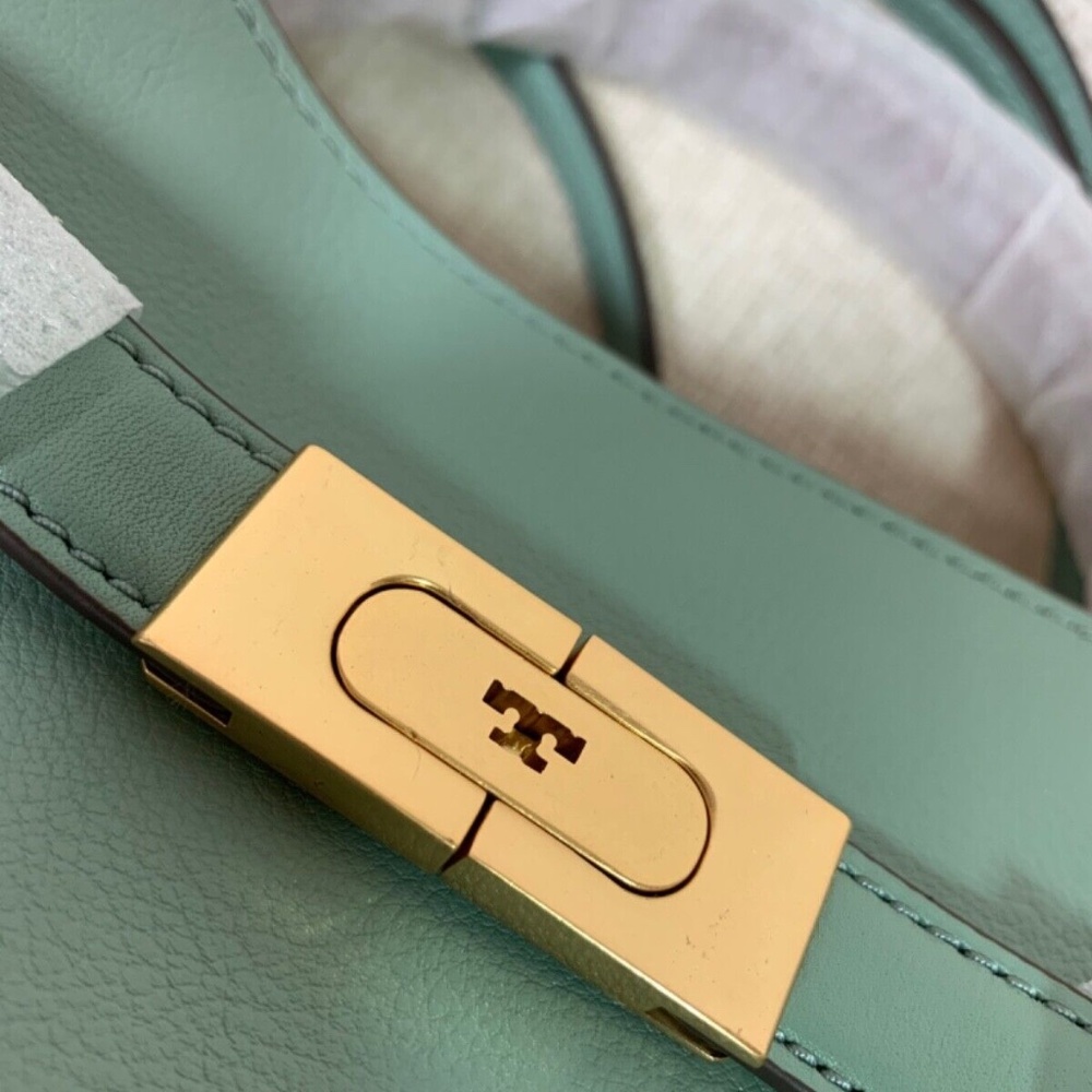 NEW Tory Burch Lee Radziwill Rivulet Blue Leather Petite Double Bag/Shoulder Bag - Picture 10 of 15